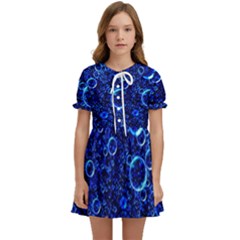 Blue Bubbles Abstract Kids  Sweet Collar Dress by Vaneshop