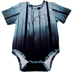 Tree Night Dark Forest Baby Short Sleeve Bodysuit by Vaneshop