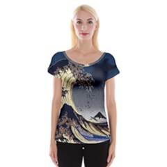 The Great Wave Off Kanagawa Japanese Waves Cap Sleeve Top by Vaneshop