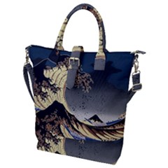The Great Wave Off Kanagawa Japanese Waves Buckle Top Tote Bag by Vaneshop