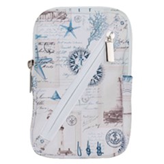 Nautical Lighthouse Vintage Postcard French Writing Belt Pouch Bag (small)