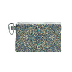 Seamless Floral Pattern Canvas Cosmetic Bag (small) by zhou