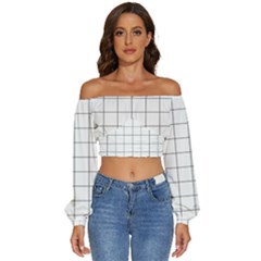 Mesh Long Sleeve Crinkled Weave Crop Top by zhou