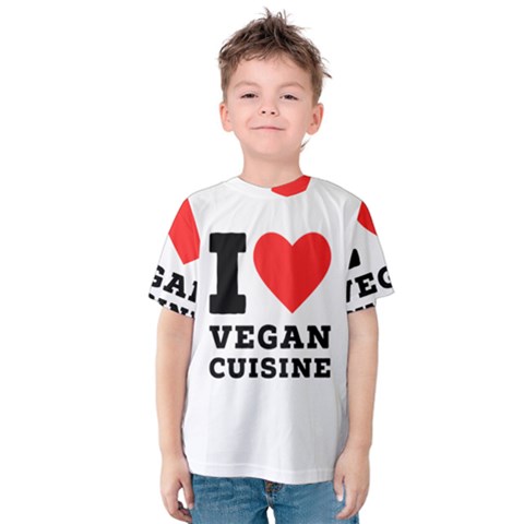 I Love Vegan Cuisine Kids  Cotton Tee by ilovewhateva