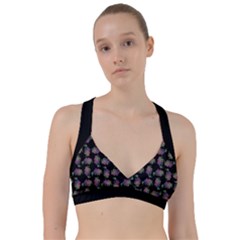 Midnight Noir Garden Chic Pattern Sweetheart Sports Bra