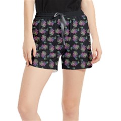 Midnight Noir Garden Chic Pattern Women s Runner Shorts by dflcprintsclothing