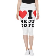 I love junk food Inside Out Lightweight Velour Capri Leggings 