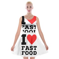 I Love Fast Food Velvet Skater Dress by ilovewhateva