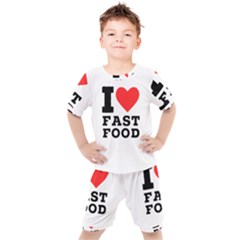 I Love Fast Food Kids  Tee And Shorts Set by ilovewhateva