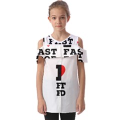 I Love Fast Food Fold Over Open Sleeve Top by ilovewhateva