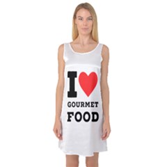 I Love Gourmet Food Sleeveless Satin Nightdress