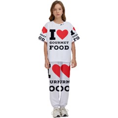 I Love Gourmet Food Kids  Tee And Pants Sports Set by ilovewhateva