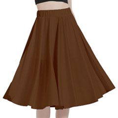 Gingerbread Brown	 - 	a-line Full Circle Midi Skirt With Pocket by ColorfulWomensWear