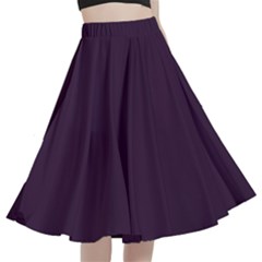 Eggplant Purple	 - 	a-line Full Circle Midi Skirt With Pocket by ColorfulWomensWear