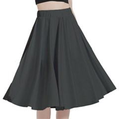 Olive Black	 - 	a-line Full Circle Midi Skirt With Pocket by ColorfulWomensWear