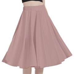 Peach Beige	 - 	a-line Full Circle Midi Skirt With Pocket by ColorfulWomensWear