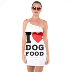 I Love Dog Food One Shoulder Ring Trim Bodycon Dress by ilovewhateva