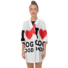 I Love Dog Food Half Sleeve Chiffon Kimono by ilovewhateva