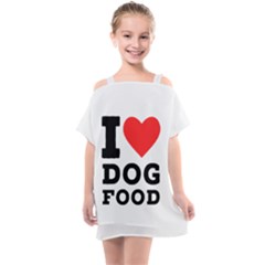 I Love Dog Food Kids  One Piece Chiffon Dress by ilovewhateva
