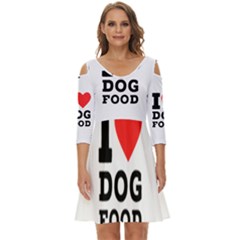 I Love Dog Food Shoulder Cut Out Zip Up Dress by ilovewhateva