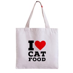 I Love Cat Food Zipper Grocery Tote Bag by ilovewhateva