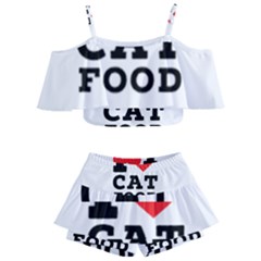 I Love Cat Food Kids  Off Shoulder Skirt Bikini by ilovewhateva