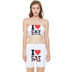 I Love Cat Food Stretch Shorts And Tube Top Set by ilovewhateva