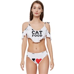I Love Cat Food Ruffle Edge Tie Up Bikini Set	 by ilovewhateva