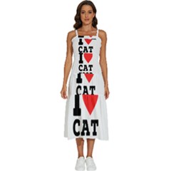 I Love Cat Food Sleeveless Shoulder Straps Boho Dress