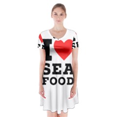 I love sea food Short Sleeve V-neck Flare Dress