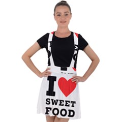 I Love Sweet Food Velvet Suspender Skater Skirt by ilovewhateva