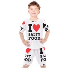 I Love Salty Food Kids  Tee And Shorts Set by ilovewhateva