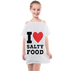 I love salty food Kids  One Piece Chiffon Dress