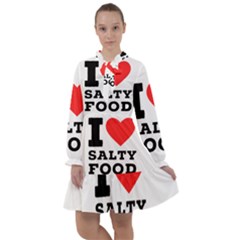 I Love Salty Food All Frills Chiffon Dress by ilovewhateva