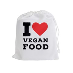 I Love Vegan Food  Drawstring Pouch (xl)