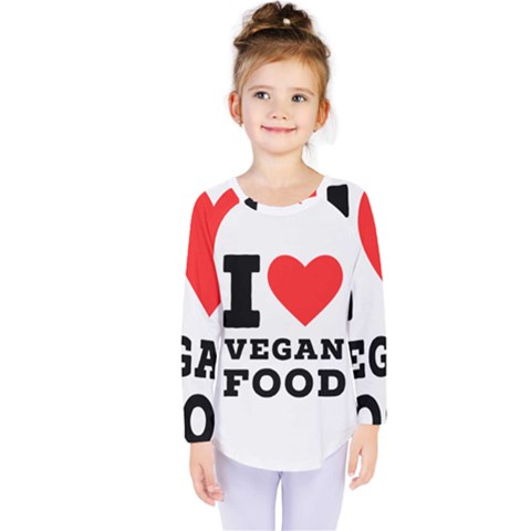 I Love Vegan Food  Kids  Long Sleeve Tee by ilovewhateva