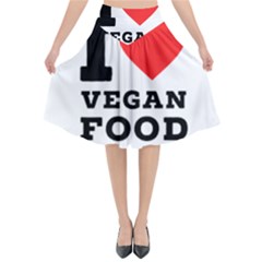 I Love Vegan Food  Flared Midi Skirt by ilovewhateva