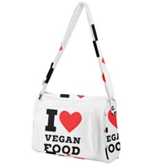 I Love Vegan Food  Front Pocket Crossbody Bag by ilovewhateva