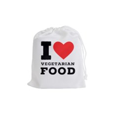 I Love Vegetarian Food Drawstring Pouch (medium) by ilovewhateva