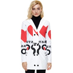 I Love Vegetarian Food Button Up Hooded Coat  by ilovewhateva