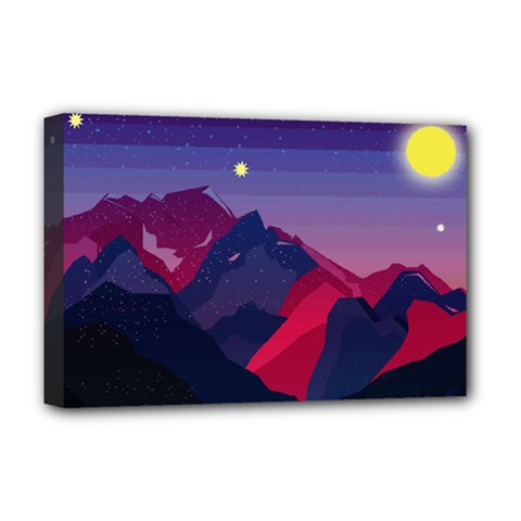 Abstract Landscape Sunrise Mountains Blue Sky Deluxe Canvas 18  X 12  (stretched) by Grandong