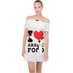 I Love Arabic Food Off Shoulder Chiffon Dress by ilovewhateva