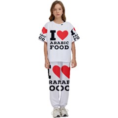 I Love Arabic Food Kids  Tee And Pants Sports Set by ilovewhateva