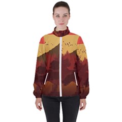 Japan Art Illustration Women s High Neck Windbreaker by Grandong