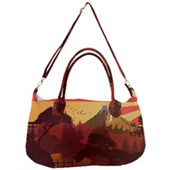 Japan Art Illustration Removable Strap Handbag by Grandong