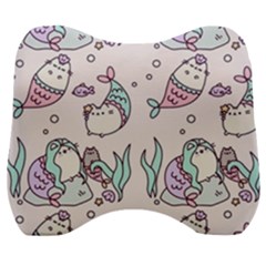 Cartoon Cat Cute Animal Design Drawing Illustration Kawaii Velour Head Support Cushion by Grandong