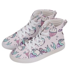 Cartoon Cat Cute Animal Design Drawing Illustration Kawaii Women s Hi-top Skate Sneakers by Grandong