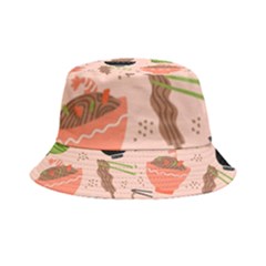 Doodle Yakisoba Seamless Pattern Background Cartoon Japanese Street Food Inside Out Bucket Hat by Grandong