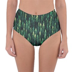 Forest Illustration Reversible High-waist Bikini Bottoms