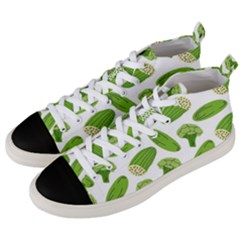 Vegetable Pattern With Composition Broccoli Men s Mid-top Canvas Sneakers by Grandong